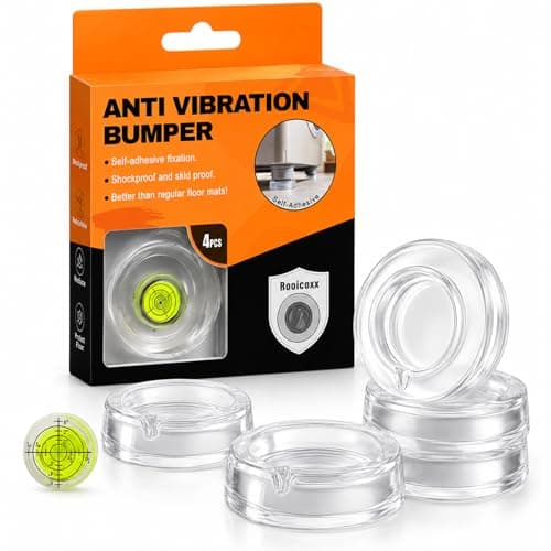 Anti Vibration Pads for Washing Machine, Clear Washer Anti Vibration Pads, Non Slip Washer and Dryer Feet Stabilizers, Shock Absorbing Washing Machine Vibration Pads, 4 Pack - Image 1