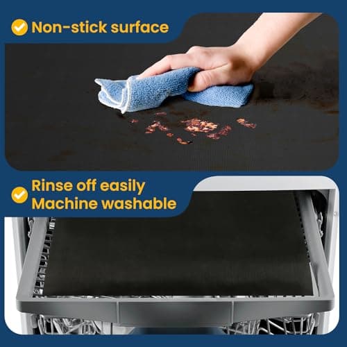 Oven Liner for Bottom of Oven, 2 Pack Heavy Duty Oven Liners for Electric Stove, Heat Resistant Stovetop Protector Air Fryer Grill Mat, Reusable Gas Toaster Microwave Oven Drip Liner Teflon Sheets - Thumbnail 6