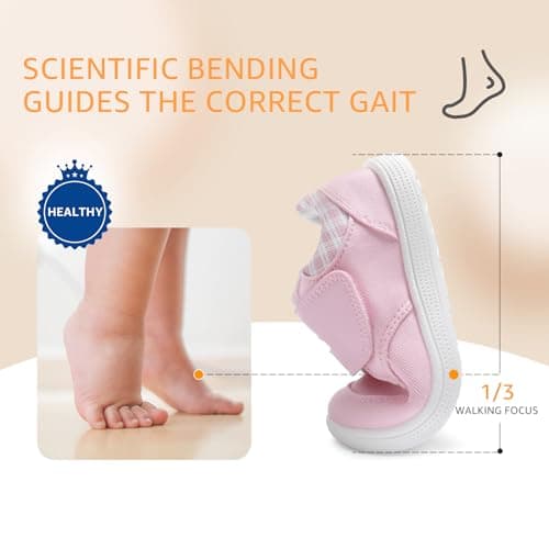 STQ KIDS Toddler Wide Toe Box Shoes Barefoot Shoe Girls Kids Walking Girl Sneakers Non-Slip Lightweight Comfortable First Walking Tennis Outdoor Activities Water Pink Little Kid Size 11 - Thumbnail 5