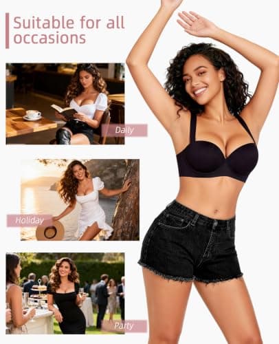 Upushall Push Up Padded Bra Add 1 Cup Balconette Underwire Support - Thumbnail 6