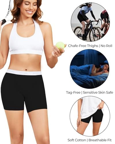 Nexgenz Cotton Boyshort Underwear for Women boxer briefs 4 Pack Multicolor Medium 5.5" Inseam - Thumbnail 5