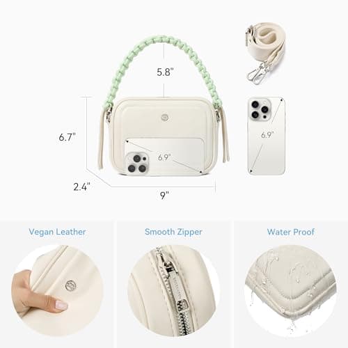 BOSTANTEN Small Crossbody Bags for Women Vegan Leather Shoulder Purses Trendy Small Handbags with Paracord Strap - Thumbnail 5