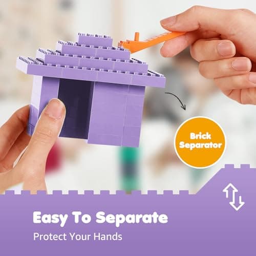 Lekebaby Classic Building Bricks, 200 Piece 2x4 Building Blocks STEM Creative Building Toys Compatible with All Major Brands, Educational Toy for Boys Girls 6 Years Old and Up(2x4 Purple) - Thumbnail 4