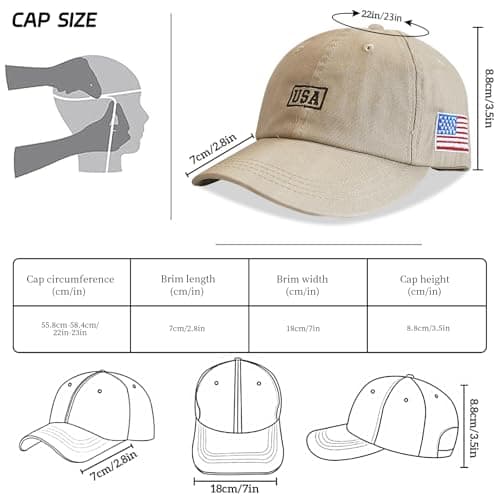 LELVK American Flag Patriotic Baseball Cap | Embroidered USA Flag 100% Cotton Adjustable Hat for Men & Women - Thumbnail 4