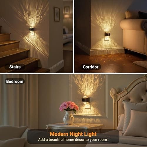 JandCase Night Lights Plug into Wall, 2 Pack Star Projector Night Light with 3000K Soft White, Automatic Galaxy Nightlight Plug in with Light Sensor for Bathroom Hallway Room Decor - Thumbnail 6
