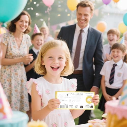 Golden Ticket Scratch Off with Envelopes and Seal, Golden Scratch Off Cards for Air Ticket Gift, Gold Surprise Gifts Tickets for Valentine's Day Birthday Girlfriends Vacation Couple Dating etc - Thumbnail 6