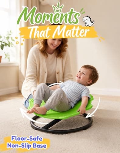 Dinosaur Spinning Chair for Autistic Kids – Sensory Spinning Toy, Spin Chair for Kids Autism, Sensory Swivel Seat for Balance, Coordination, Focus & ADHD Support, Autism Sensory Products(Green) - Thumbnail 5