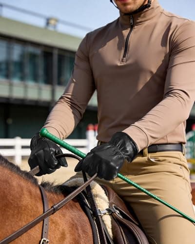 OZERO Leather Garden Gloves: Soft Breathable Deerskin Gloves (Black, L) - Thumbnail 3