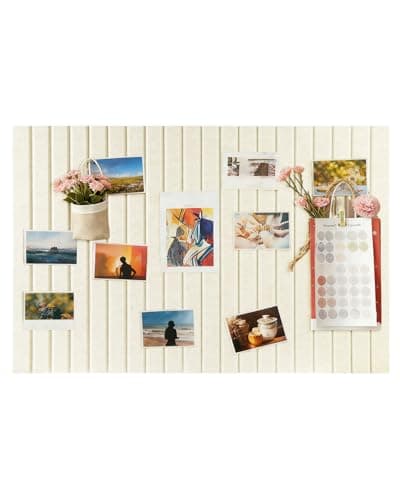 Nysunten 20x28 inches Large Felt Bulletin Board 0.35in Thicker, Cork Board with Safe Removable Nano Self-Adhesive Tabs, Wall Felt Board for Bedrooms, Living Rooms, Offices, Flower Shops - Beige