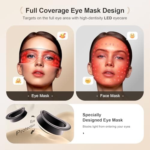 Pedete Red Light Therapy for Eyes, 3 Modes Under-Eye Red Light Eye Mask, Eye Massager for Fine Lines Eye Bags and Dark Circles for Men Women(Black) - Thumbnail 6
