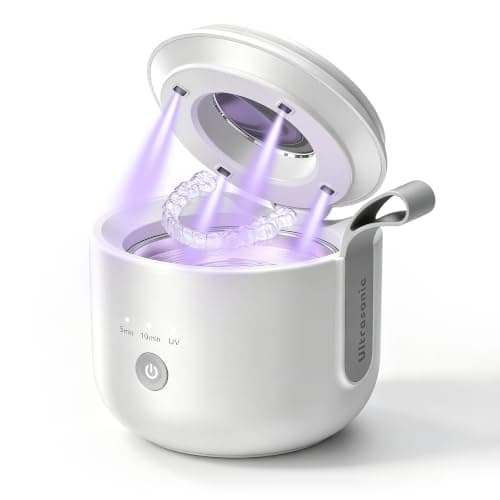 KUNPHY Portable Retainer Cleaner, Plug-in Ultrasonic Cleaning Machine for Home & Travel