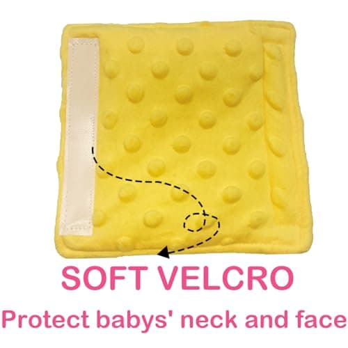 Baby Car Seat Neck Cover, Car Seat Strap Cover, Seat Belt Cushions Pads, Shoulder Strap Protectors, Reversible Pram Harness Covers in Minky Yellow, Baby Neck Pad Protector - Thumbnail 6