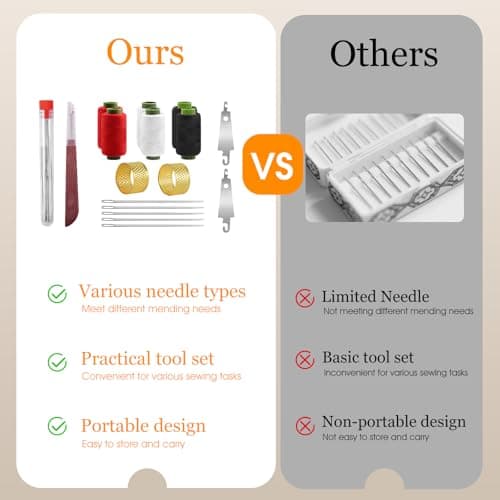 Big Eye Steel Sewing Needles Kit, 2025 New Stainless Steel Needles for Hand Sewing, 37 PCS Big Eye Steel Needle Kit, DIY Kit (37Pcs) - Thumbnail 4