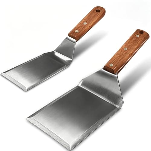 Metal Griddle Spatula Smash Burger Spatula, Stainless Steel Barbecue Grill Tool, Grill Accessories for Blackstone, Grill Spatulas w/Full Tang Handle,Beveled Edges,Grill-Thicker Steel Blade