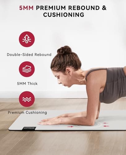 HAPBEAR Large Yoga Mat - 72"×30" Double-Sided Rubber Exercise & Workout Mat - Non-Slip Textured Surface - 5mm Thick Cushioned for Joints - Shock-Absorbing for Yoga, Pilates - Bonus Oxford Bag - Thumbnail 4