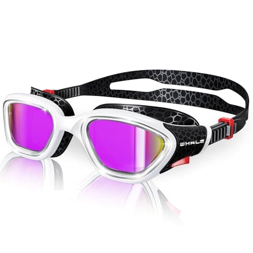 Whale Swim Goggles Polarized Anti-Fog Lenses, Unisex | 100% UV Protection | Anti-Fog Design (Obsidian Black-White; Polarized Lens) - Image 1