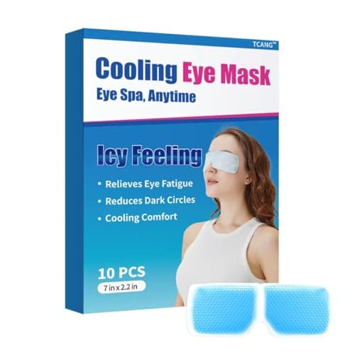 TCANG Disposable Instant Cooling Gel Eye Masks, Soothing Relief for Tired Eyes & Cooling Sensation, Eye Patches for Puffy Eyes,10 Packs - Image 1