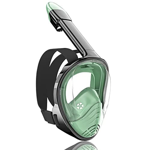 QingSong Full Face Snorkel Mask for Adults, Snorkeling Gear with Camera Mount, 180 Degree Panoramic View Snorkel Set Anti-Fog Anti-Leak - Image 1
