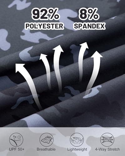 Cozople Men Sun Protection Fishing Shirts Black Camouflage Short Sleeve Button Down UPF 50+ Breathable Outdoor Hiking Shirt for Travel Safari Climbing M - Thumbnail 3