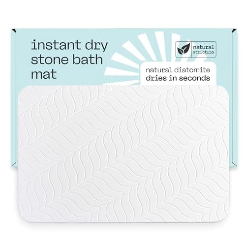 Deepstone Stone Bath Mat – Large Diatomaceous Earth Mat, Non-Slip Quick Dry and Super Absorbent Diatomite Mat for Bathroom and Shower, Easy to Clean Modern Bath Stone Mat, 24 x 16 in (White) - Image 1