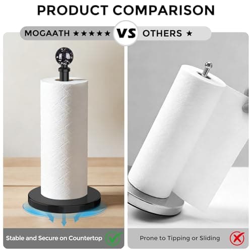Black Paper Towel Holder Countertop, Unique Black Ball Decor,Brass Paper Towel Holder for Kitchen - Sturdy, Durable, and Elegant Home Decor for Kitchen - Thumbnail 5