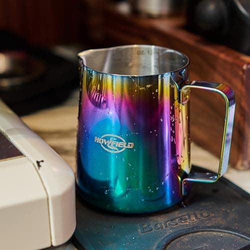 Stainless Steel Milk Frothing Pitcher - Milk Frothing Jug for Cappuccino, Barista Milk Frothing Pitcher Parent (coloured, 12OZ) - Thumbnail 3