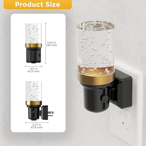 L LOHAS LED Night Light, Dimmable Bubble Night Lights Plug into Wall, 2 Pack Automatic Night Lights Plug in with Auto Light Sensor, Adjustable Brightness 3000K LED Night Light, for Bedroom Hallway Hom - Thumbnail 3