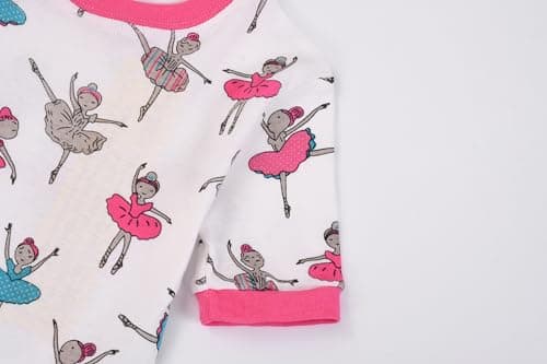 Joyond Girls Summer Cotton Pajamas 4 Piece Snug-Fit Sleepwear for Toddler Clothes Kids Short Sleeves Kids Girl Pjs Sleepwear Pants Set (Size 4) - Thumbnail 5