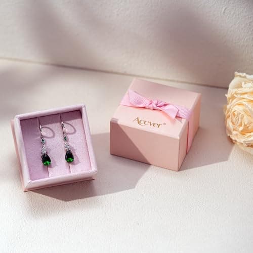 Sterling Silver Earring For Woman -Teardrop Birthstone Earring Jewelry Birthday Gifts for Women,Girlfriend,Wife,Mom - Graduation, Friendship,Birthday, Anniversary (09 - Sapphire) - Thumbnail 6