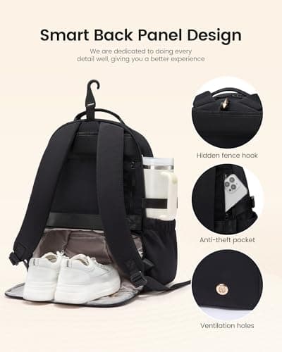 LOVEVOOK Tennis Bag for Women & Men, Fits 27" Rackets, Tennis Backpack with Ventilated Shoe Compartment & Wet Pocket, Ideal for Pickleball, Padel - Thumbnail 5