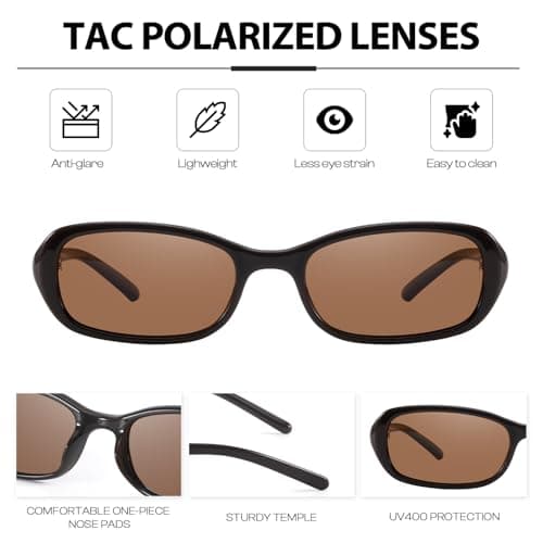 DreamCalf Retro Sunglasses for Women Men Vintage 90s Small Rectangular Sun Glasses 2026 Trendy Narrow Shades - Thumbnail 4