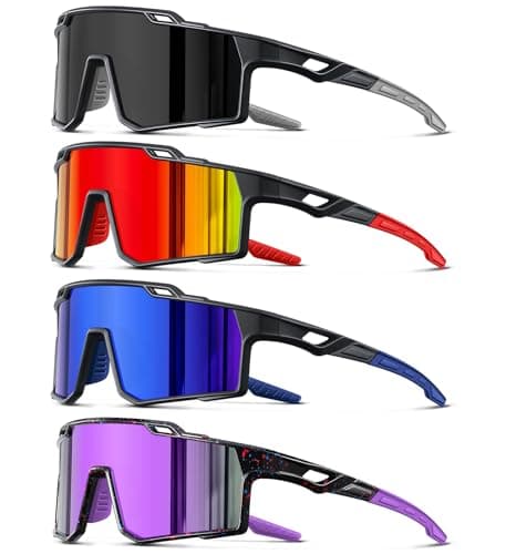 DioKiw 4pcs Polarized Sport Sunglasses Men Cycling Driving Fishing UV Protection Sun Glasses Lightweight Big Frame Mountain Bike Goggles - Image 1