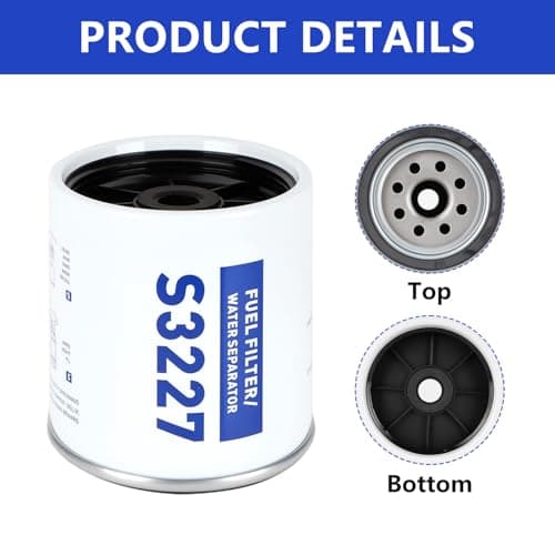 AUIVERED S3227 Filter Element - 10 Micron Marine Boat Filter for Mercury Yamaha Outboard Motor - Replaces 320R-RAC-01, 490R-RAC-01, 18-7948, 9-37882, 18-7922, 18-7922-1 - Thumbnail 3
