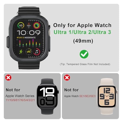 SDOCEBF Aluminum Shockproof Bumper for Apple Watch Ultra 3/2/1 49mm - Thumbnail 6