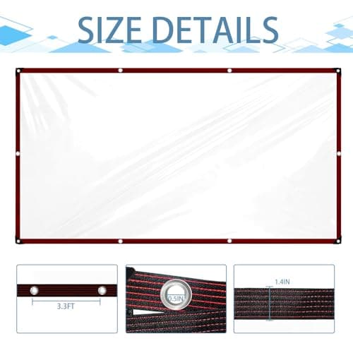 Clear Tarps with Grommets 7x12 FT Heavy Duty Waterproof Transparent Vinyl Cover for Patio Furniture Greenhouse Porch Chicken Coop & Winter Window Enclosure - Thumbnail 3