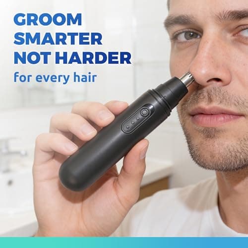 Lysandra Nose Hair Trimmer for Men: Painless Ear Hair Trimmer with 5 Month Battery Life – Electric Nose Hair Remover Featuring an Easy to Clean Detachable Head, Black - Thumbnail 2