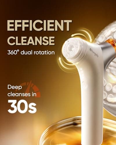 kingdo 2-in-1 Face Scrubber & Makeup Remover Device, Smart Automatic Foaming Facial Cleansing Brush Exfoliator with Face Cleanser for Deep Cleansing & Exfoliating & Removing Makeup Skin Care - Thumbnail 5