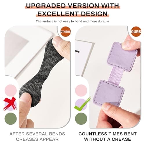 2Pcs Magnetic Leather Bookmarks with Gift Box Square-Shaped Magnetic Pen Holder Book Marks Clip Gift for Book Lover Readers Cute Bookmark for Women, Purple - Thumbnail 4