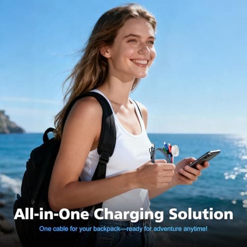 4-in-2 Multi Charging Cable for Apple Watch Charger - Portable USB C Charger for iPhone 17 Pro Max, Airpods, Travel Essentials - Thumbnail 2