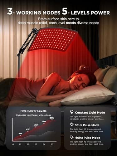 INTEO Red Light Therapy for Body and Face, 2-in-1 Red Light Therapy with Detachable, Infrared Light Therapy Lamp 660nm 850nm for Body at Home with Protective Glasses Elastic Strap, 46.5in Height - Thumbnail 6