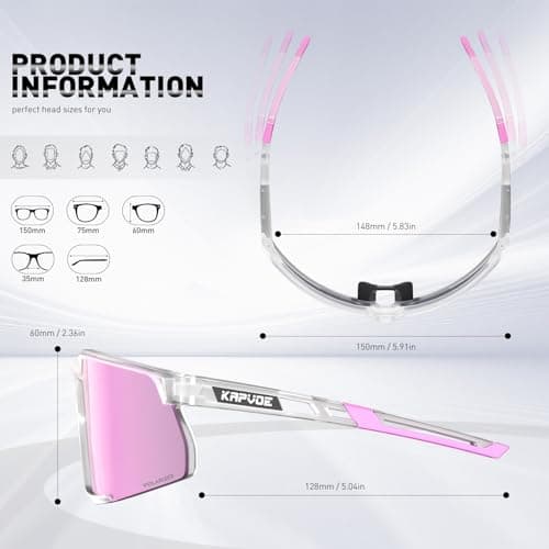 KAPVOE Polarized Cycling Glasses Sports Sunglasses Women Men Bicycle MTB UV400 Protection Running Mountain Bike Baseball Biking Goggles Riding BMX Fishing Running Riding Golf Driving Softball 13 - Thumbnail 6