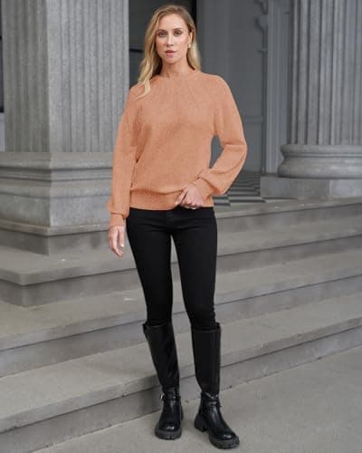 COSSEN Sweaters for Women 2025 Fall Fashion Cute Hollow Out Pullover Sweater S Light Pink - Thumbnail 6