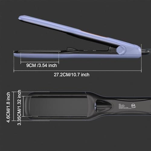 JINRI Hair Brush, Hair Iron, Pumped-Up Volume, Adjustable Temp, 360 ° Tail Rotation, Lasting Volume, for Short Or Thin Hair, Dual Voltage (100-240V), Volumizing Hair Iron, Blue, 1.32 inch - Thumbnail 2
