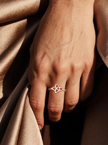 Bestyle Rose Gold Vermeil Celtic Knot Rings Sterling Silver Ring Women Simple Finger Band Ring Stacking Ring, Eternity Love Band Ring for Her, Great Irish Celtic Jewelry for Women,Size 12 - Thumbnail 6