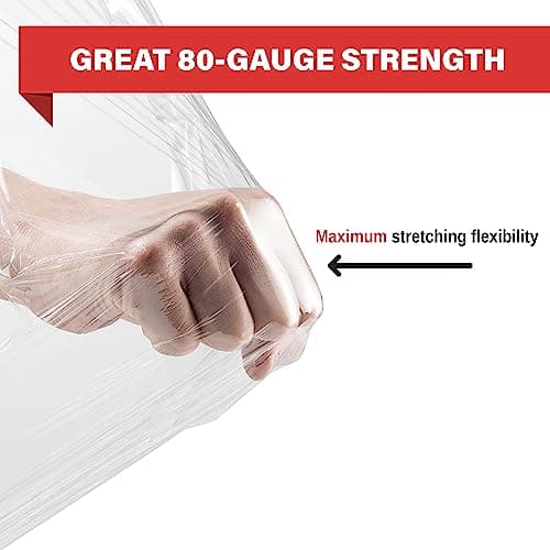 Stretch Wrap 4 Pack 18" x 1100 SqFt – Heavy Duty 80 Gauge Shrink Wrap Rolls for Moving, Furniture, and Packing, Industrial Plastic Stretch Film, Pallet Wrap & Shrink Film Roll - Thumbnail 2