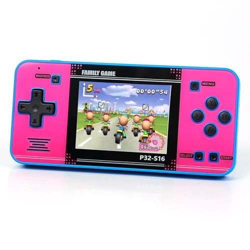 Handheld Game for Kids ，Built-in 220 32-bit Video Games, 3.0” IPS Screen, Rechargeable Portable Game , Travel Mini Arcade Electronic Toys Gift for Boys and Girls(Blue+Pink)