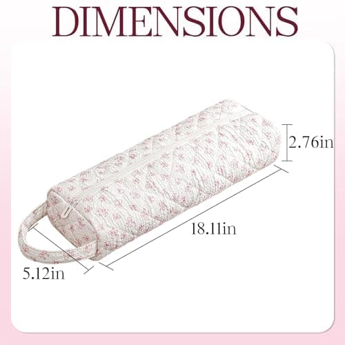AMZMA Quilted Hair Dryer Travel Case, Portable Hair Tools Organizer for Curling Irons & Flat Irons, Soft Toiletry Storage Bag, Travel Essentials Gift for Women Girls - Thumbnail 2