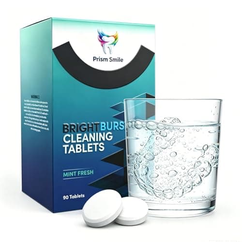 Prism Smile BrightBurst Cleaning Tablets, Mint Fresh, 90 Count, for Clear Aligners, Retainers, Night Guards, Whitening Trays