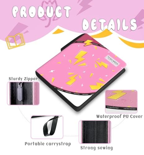 Trading Card Binder 9 Pocket,Card Binder 900 Pockets,Card Book Holder Cards with 50 Removable Sleeves,3-Ring Zip Design MTG/TCG/Sport Collectible Trading Card Albums Gifts for Boys and Girls (Pink) - Thumbnail 3