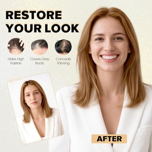 TESS Hair Toppers for Women Hair Pieces for Women with Thinning Hair Clip in Handmade Lace Base 3 Clips, 3.2 × 4.5 Inch, 12 Inch, Dark Linen - Thumbnail 2